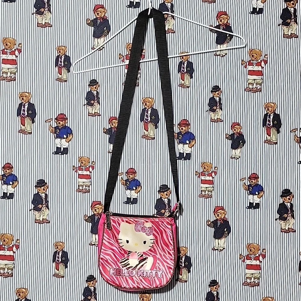 Vintage Y2k Hello Kitty Zebra Print Cross Body Girls Play Bag